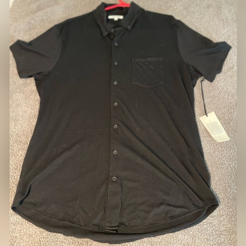 Cotton Citizen unisex Black Short Sleeve Casual Button Down Shirt Medium NWT